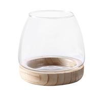 Vaso idroponico | Serbatoio per Pesci in Vaso trasparente con Base in Legno,Acquario ecologico, centrotavola per vasi di Fiori, decorativa in vetro per decorazioni per la casa di eventi di