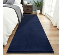 Vasofe Navy Hallway Runner Rug, 2x6 Non Slip Runners, Washable Bedroom Rug | Indoor Thickened Memory Foam Bedside Rugs for Kitchen Dorm Kids Boys Room, Medium Pile Shag Fluffy Carpets for Entrance Hall
