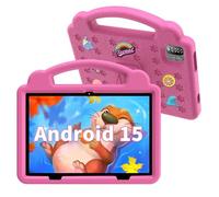 VASOUN Kids Tablet 10 inch, Android 15 Tablet for Kids with 12GB(3GB+9GB Expand) RAM+64GB ROM,Computer PC with Parental Control,Time Limits, Age Filters,6000mAh Battery-Pink