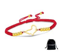 VASSAGO Africa Map Bracelet for Women Men African Bracelet Africa Motherland Continent Outline Bracelet Adjustable Colorful Braided Rope Bracelet String Tribal Ethnic Jewelry (Red)