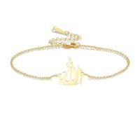 VASSAGO Allah Bracelet Islamic Muslim Arabic Calligraphy Bracelet，Gold