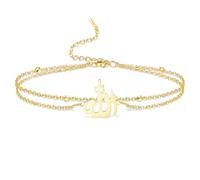 VASSAGO Allah Bracelet Islamic Muslim Arabic Calligraphy Bracelet，Layered-G