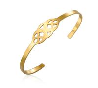 VASSAGO Celtic Knot Bracelet Stainless Steel Infinity Love Knot Bangle Good Luck Irish Cuff Friendship Bracelet Jewelry Gifts for Women (gold)