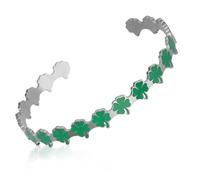 VASSAGO Clover Bracelet for Women Stainless Steel Lucky Four Leaf Clover Cuff Bracelets Bangle Trendy Irish Protection Amulet Jewelry Gifts