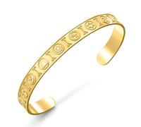 VASSAGO Coexist in Peace Cuff Bracelet World Religions Harmony Bracelet Bangle Religion Jewelry Adjustable Stainless Steel Protection Amulet Gift Women Men，Gold