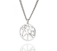 VASSAGO Coexist in Peace Sign Necklace Om Cross Star Crescent Moon Necklace Star of David Necklace for Women Men