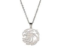 VASSAGO Eagle Head Pendant Necklace Vintage Hawk Necklace Celtic Pendant Necklace for Men Women Hip Hop Eagle Head Amulet Necklace for Boys (Sliver)