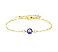 VASSAGO Evil Eye Bracelet for Women Blue Evil Eye Charm Adjustable Link Bracelets Stainless Steel Dainty Turkish Lucky Protection Bracelets Jewelry Gift for Men Her (Gold Evil Eye Bracelet)
