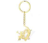 VASSAGO Fairy Keychain for Teens Stainless Steel Moon Butterfly Pendant Keyring Jewelry Gifts for Women Daughter Sister (gold)