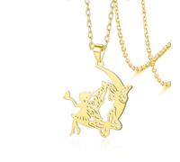 VASSAGO Fairy Necklace for Teens Stainless Steel Moon Butterfly Pendant Necklace Jewelry GiftS for Women Daughter Sister (gold)