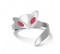VASSAGO Fox Ring for Women Open Adjustable Ring Stainless Steel Fox Tail Finger Animal Lovers Statement Jewelry (silver)