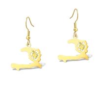 VASSAGO Haiti Map Earrings Haiti Country Map Outline Pendant，Gold 2