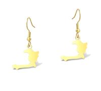 VASSAGO Haiti Map Earrings Haiti Country Map Outline Pendant，Gold