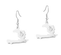 VASSAGO Haiti Map Earrings Haiti Country Map Outline Pendant，Silver 2