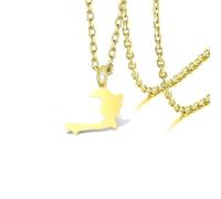VASSAGO Haiti Map Necklace Haiti Country Map Outline Pendant，Gold 1