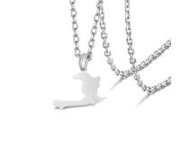 VASSAGO Haiti Map Necklace Haiti Country Map Outline Pendant，Silver 1