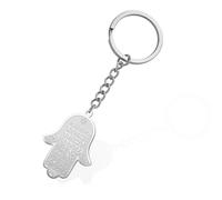 VASSAGO Hamsa Hand of Fatima Keychain Israel Jewish Star of David Hamsa Hand Keyring Hebrew Good Luck Protection Jewelry Gift (Silver HHamsa Hand of Fatima Keychain)