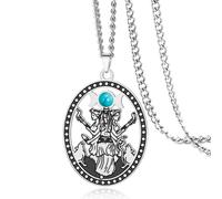 VASSAGO Hecate Necklace Stainless Triple Moon Goddess Necklace Hekate Pendant Pagan Witchy Jewelry Gifts For Women (silver)
