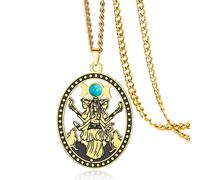 VASSAGO Hecate Necklace Stainless Triple Moon Goddess Necklace Hekate Pendant Pagan Witchy Jewelry Gifts For Women (gold)