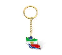 VASSAGO Iran Map Keychain Persia Iran Lion and Sun Crown/Faravahar/Derafsh Kaviani Pendant Persian Iranian Flag Jewelry (Gold 1)
