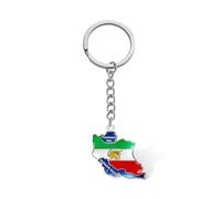 VASSAGO Iran Map Keychain Persia Iran Lion and Sun Crown/Faravahar/Derafsh Kaviani Pendant Persian Iranian Flag Jewelry (Silver 1)