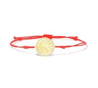 VASSAGO Islam Muslim Bracelet Stainless Steel Handmade String Quran Ayatul Kursi Bracelet Allah Arabic Calligraphy Charm Ramadan Eid Jewelry Gifts (Gold-Red String 1)