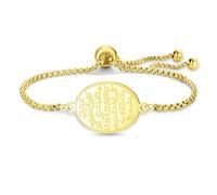 VASSAGO Islamic Ayatul Kursi Oval Bracelet for Women Allah Teardrop Link Bracelets Arabic Muslim Quran Calligraphy Charm Bracelet Islam Eid Ramadan Gift Jewelry Gifts