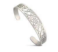 VASSAGO Lucifer Bracelet Leviathan Cross Bangle Bracelet Satanic Baphomet Symbol Seal of Satan Demon Devil Celtic Knot Cuff Bracelets Gothic Jewelry Gift Men Women (Silver Leviathan Cross Bracelet)