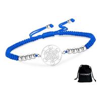 VASSAGO Metatron’s Cube Bracelet for Women Men Sacred Geometry Seals of Archangel Angel Stainless Steel Adjustable Colored Beaded Braided Bracelets Amulet Jewelry (Silver-B1)