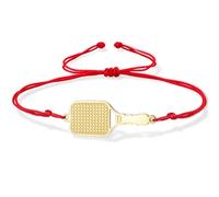 VASSAGO Pickleball Bracelet Pickleball Paddle and Ball Charm Link Chain & Adjustable Braided Bracelet Sports Jewelry Gift for Women Men Pickleball Lovers Players Team，Gold-RR1