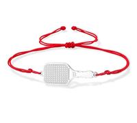 VASSAGO Pickleball Bracelet Pickleball Paddle and Ball Charm Link Chain & Adjustable Braided Bracelet Sports Jewelry Gift for Women Men Pickleball Lovers Players Team，Silver-RR1