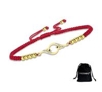VASSAGO Rise From the Ashes Phoenix Bracelet Stainless Steel Fire Bird Charm Adjustable Slider Braided Rope String Bracelet Symbol of Luck and Renewal Birthday Gift for Women (gold-red string)