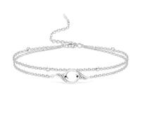 VASSAGO Rise From the Ashes Phoenix Bracelet Stainless Steel Fire Bird Charm Adjustable Slider Braided Rope String Bracelet Symbol of Luck and Renewal Birthday Gift for Women (silver layered chain)
