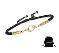 VASSAGO Rise From the Ashes Phoenix Bracelet Stainless Steel Fire Bird Charm Adjustable Slider Braided Rope String Bracelet Symbol of Luck and Renewal Birthday Gift for Women (gold-balck string)