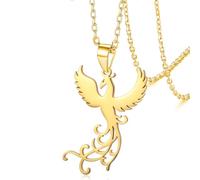 VASSAGO Rising Phoenix Necklace Fire Bird Pendant Necklace for Women Stainless Steel Trendy Jewelry Gifts