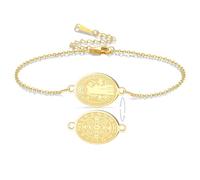 VASSAGO Saint Benedict Medal Bracelet Medalla De San Benito | Adjustable Braided Rope Bracelets Catholic Rosary Exorcism Protection Religious Jewelry Gifts for Women Men