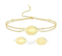 VASSAGO Saint Benedict Medal Bracelet Medalla De San Benito Bracelets Handmade Adjustable String Catholic Rosary Exorcism Christian Protection Religious Jewelry Gifts for Women Men