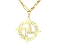 VASSAGO Saint Bridget Cross Necklace Irish Celtic Cross Pendant Necklace Christian Protection Pendant Religious Amulet Jewelry Gift for Women Men (gold 2)