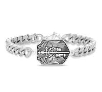 VASSAGO Saint Michael Bracelet for Men Women Stainless Steel St Michael the Archangel Pendant Bracelet Guardian Angel Medallion Protection Medal Catholic Jewelry Religious Gifts