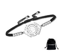 VASSAGO Saint Michael Bracelet for Men Women Stainless Steel St Michael the Archangel Pendant Bracelet Guardian Angel Medallion Protection Medal Catholic Jewelry Religious Gifts (silver-black string)