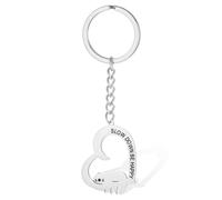 VASSAGO Sloth Keychain for Women Stainless Steel Heart Charm Cute Animal Keychain Backpack Accessories Gift for Sloth Lover (silver)