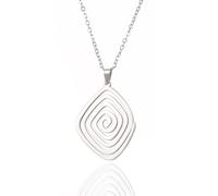 VASSAGO Spiral Necklace Irregular Swirl Spiral Pendant Necklace Rings for Women Men Swirl Spiral Geometric Necklaces Ring Punk Hippie Jewelry Gift (Silver)