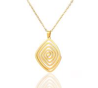 VASSAGO Spiral Necklace Irregular Swirl Spiral Pendant Necklace Rings for Women Men Swirl Spiral Geometric Necklaces Ring Punk Hippie Jewelry Gift (Gold)
