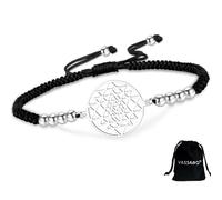 VASSAGO Sri Yantra Chakra Bracelet for Women Men Handmade Adjustable Yantra Braided Rope String Bracelets Sacred Geometry Hinduism Symbol Amulet Yoga Meditation Jewelry