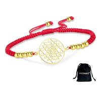 VASSAGO Sri Yantra Chakra Bracelet for Women Men Handmade Adjustable Yantra Braided Rope String Bracelets Sacred Geometry Hinduism Symbol Amulet Yoga Meditation Jewelry
