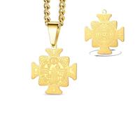 VASSAGO St Benedict Medal Necklace Stainless Steel Catholic Medalla De San Benito Cross Necklace Demon Exorcism Pendant Protection Amulet Jewelry For Men Women