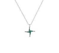 VASSAGO St Brigid Cross Necklace Goddess Saint Bridget Necklace Irish Celtic Cross Pendant Christian Protection Amulet Religious Jewelry Gift Women Men (Silver 2)