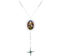 VASSAGO St Brigid Cross Necklace Goddess Saint Bridget Necklace Irish Celtic Cross Pendant Christian Protection Amulet Religious Jewelry Gift Women Men (Silver 3)