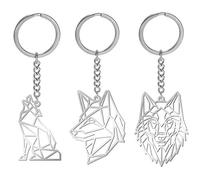 VASSAGO Stainless Steel Hollow Out Animal Keychain Backpack Car Purse Keys Accessories Purse Charm Key Ring for Men and Women (3 pcs, silver)