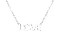 VASSAGO Stainless Steel LOVE Star of David Necklace for Women Men | Jewish Magen David Six-pointed Star Pendant, Minimalist Letter LOVE Chain, Religious Faith Jewelry Gift for Her